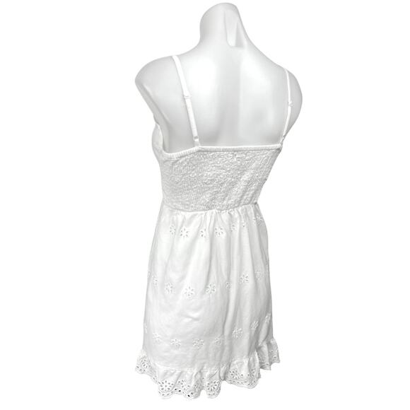 Jessica Simpson White Eyelet Lace Embroidered Sleeveless Cami Camisole Dress M - Picture 4 of 6